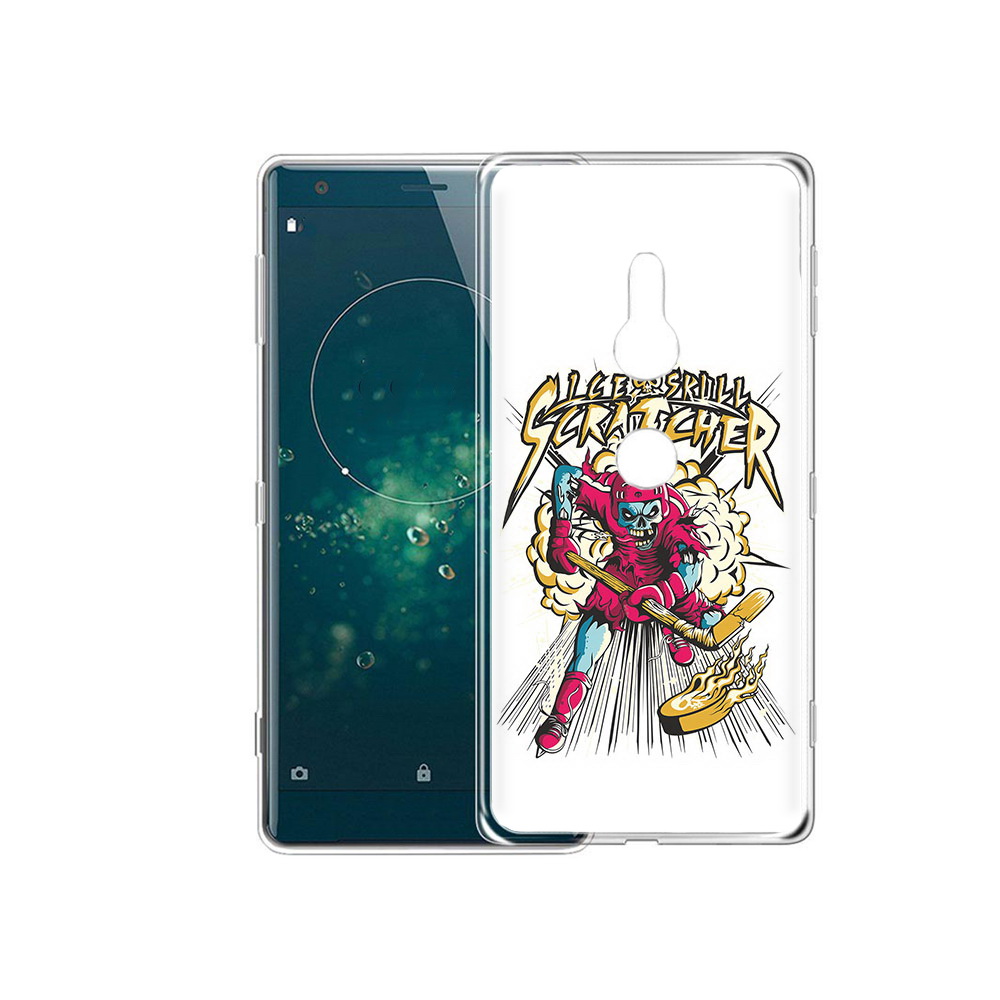 

Чехол MyPads Tocco для Sony Xperia XZ2 нарисованный скелет хоккеист, Прозрачный, Tocco