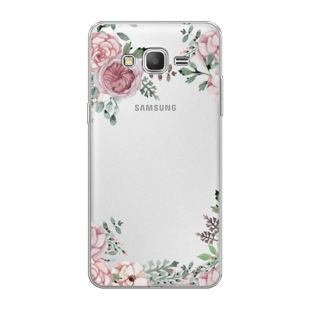 

Чехол Awog на Samsung Galaxy Grand Prime / Самсунг Grand Prime "Нежные розы акварель", Прозрачный;розовый;зеленый, 21950-8