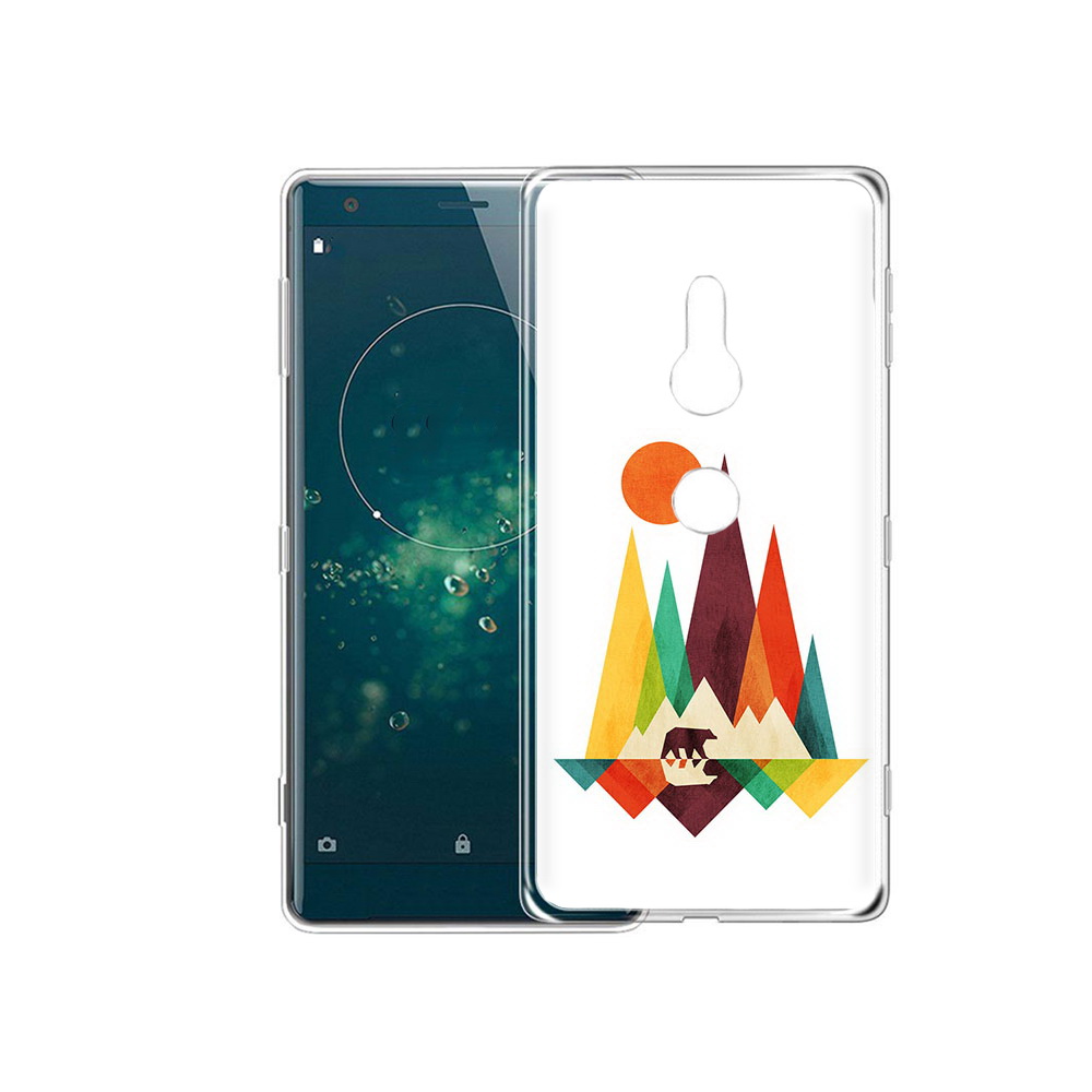 

Чехол MyPads Tocco для Sony Xperia XZ2 нарисованные горы с медведем, Прозрачный, Tocco