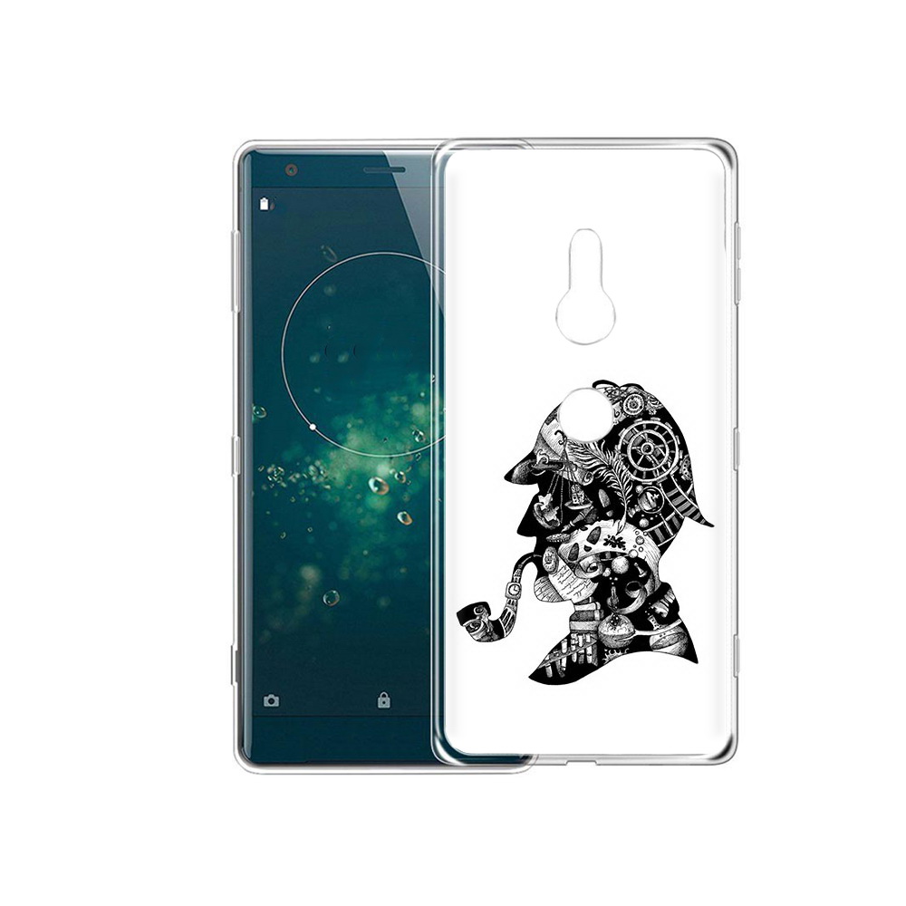 

Чехол MyPads Tocco для Sony Xperia XZ2 мужчина с трубкой абстракция, Прозрачный, Tocco