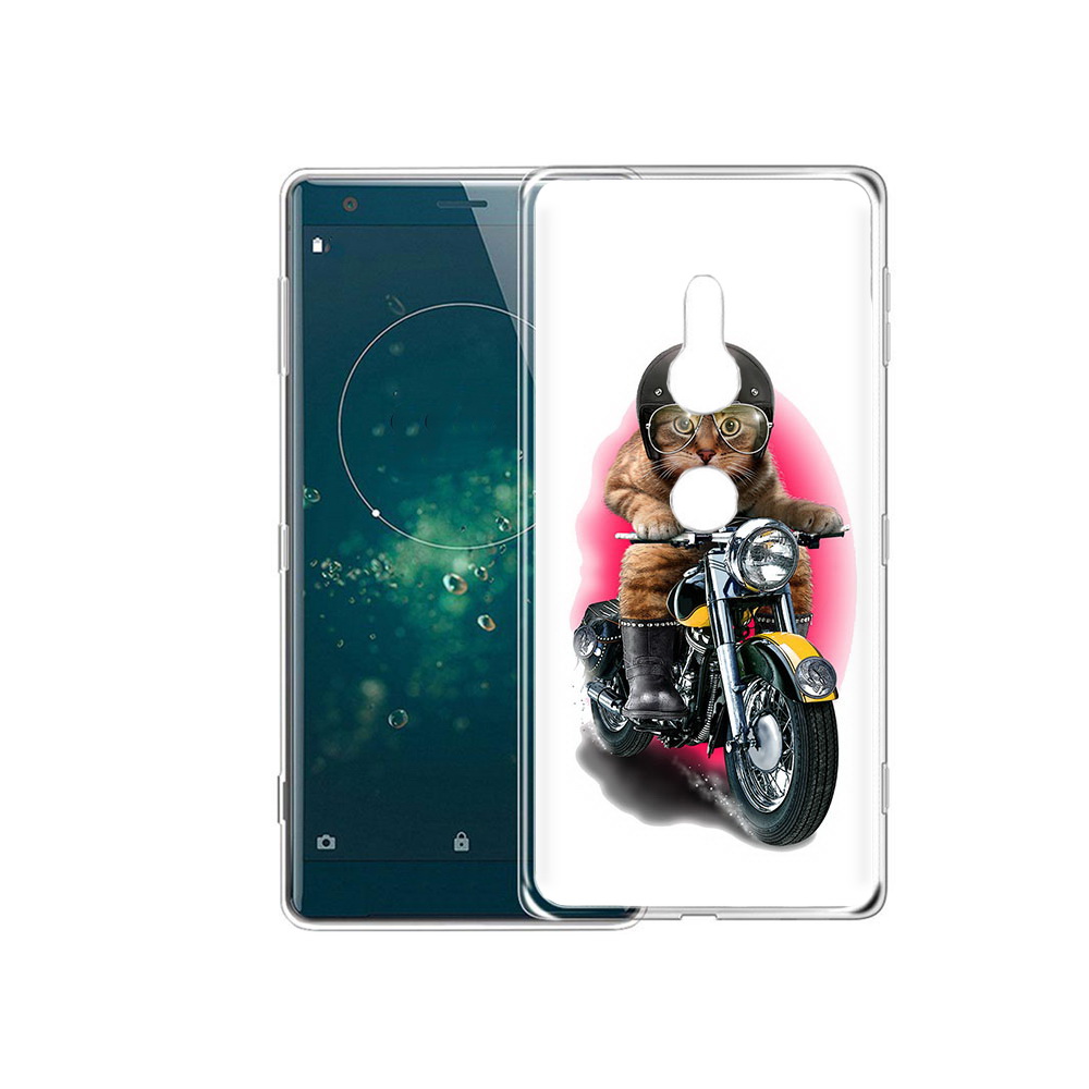 

Чехол MyPads Tocco для Sony Xperia XZ2 мото-кот, Прозрачный, Tocco