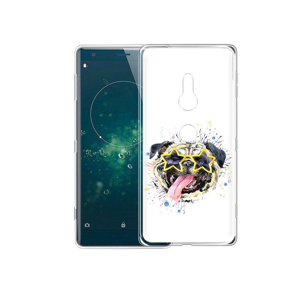 

Чехол MyPads Tocco для Sony Xperia XZ2 мопс боксер, Прозрачный, Tocco