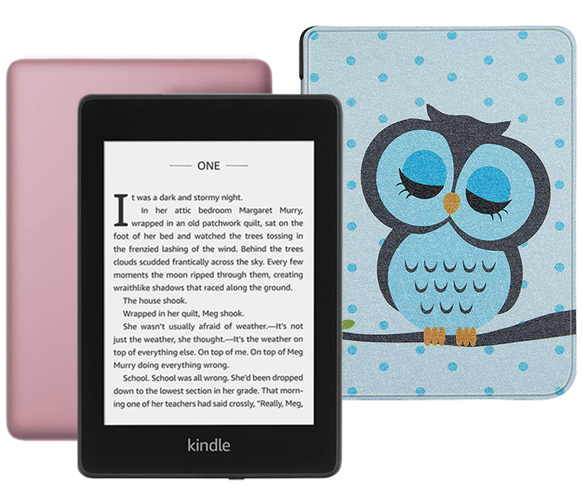 фото Amazon kindle paperwhite 2018 8gb special offer plum + обложка owl