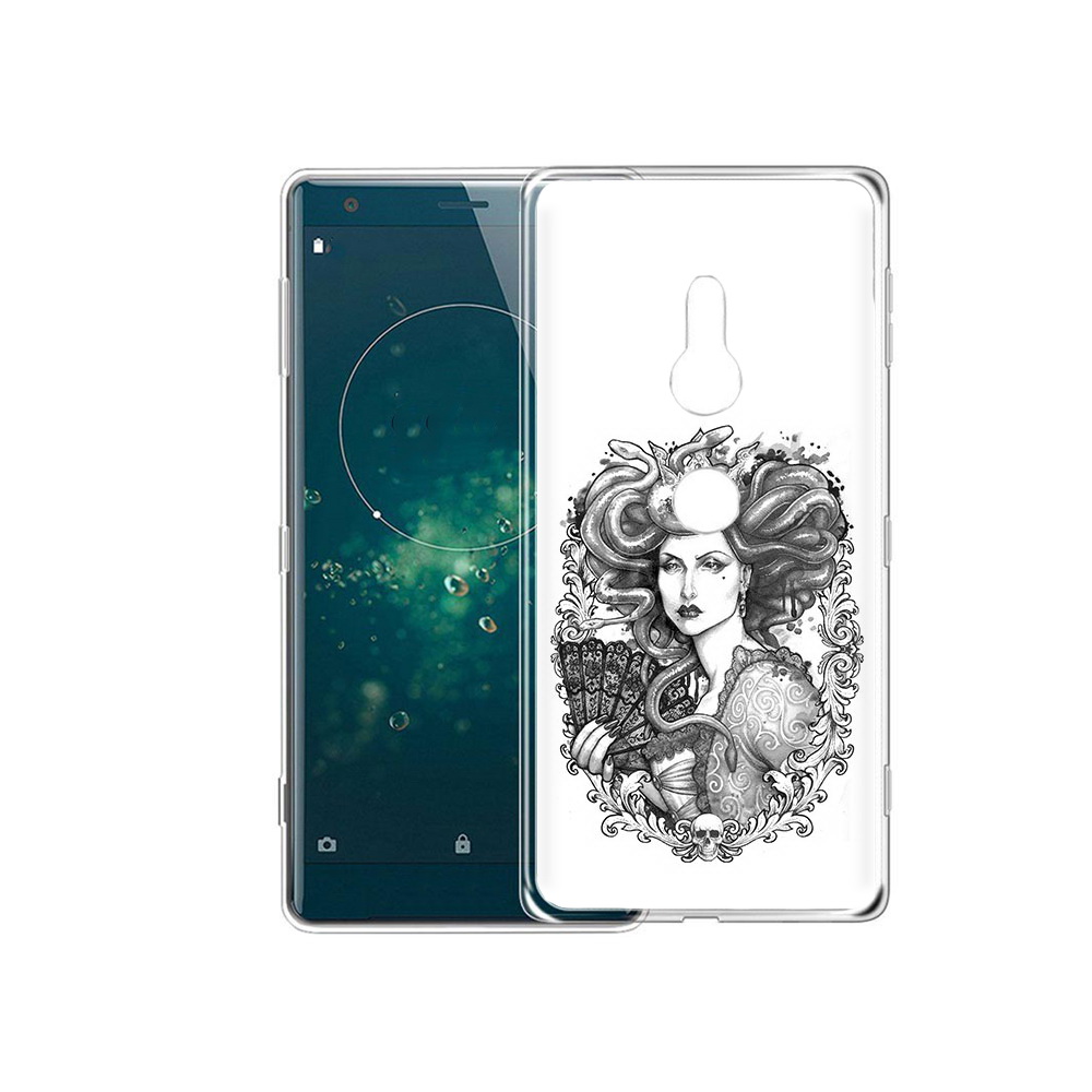 

Чехол MyPads Tocco для Sony Xperia XZ2 медуза черно белый, Прозрачный, Tocco