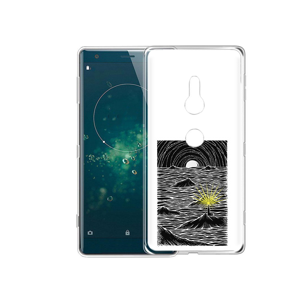 

Чехол MyPads Tocco для Sony Xperia XZ2 маяк в черно белом море, Прозрачный, Tocco