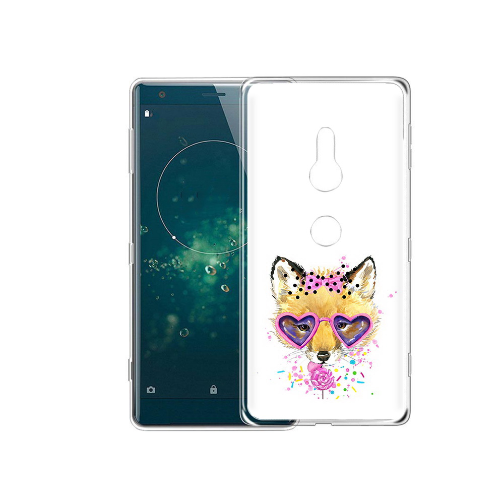 

Чехол MyPads Tocco для Sony Xperia XZ2 лисенок с бантиком, Прозрачный, Tocco