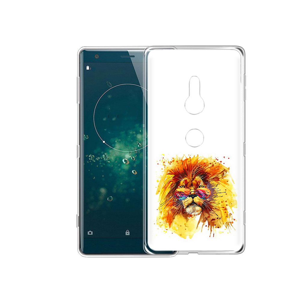 Чехол MyPads Tocco для Sony Xperia XZ2 лев в очках