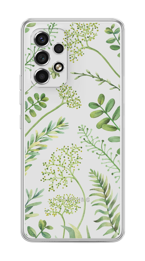 

Чехол на Samsung Galaxy A53 5G "Green Leaves", Зеленый;прозрачный, 2104550-1