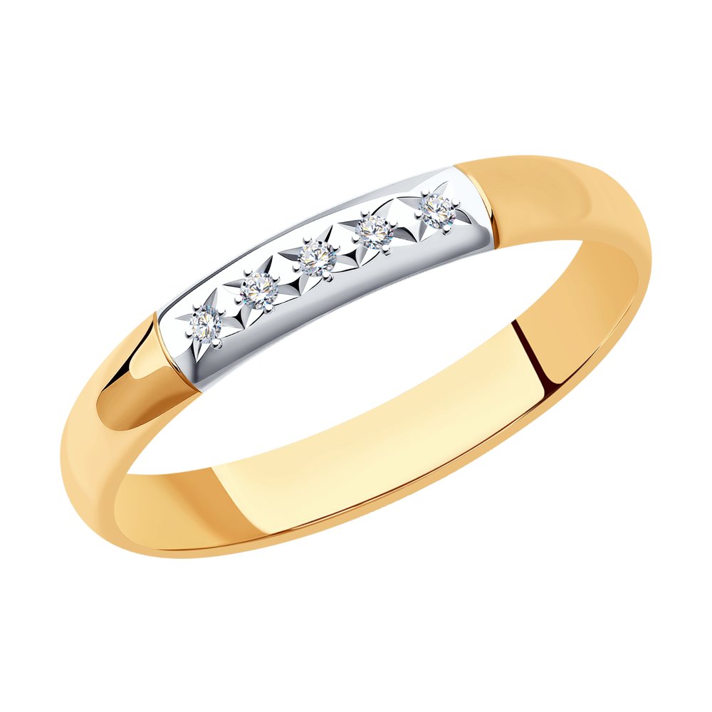 

Кольцо обручальное из красного золота с бриллиантом р. 22,5 SOKOLOV Diamonds 1110007, 1110007