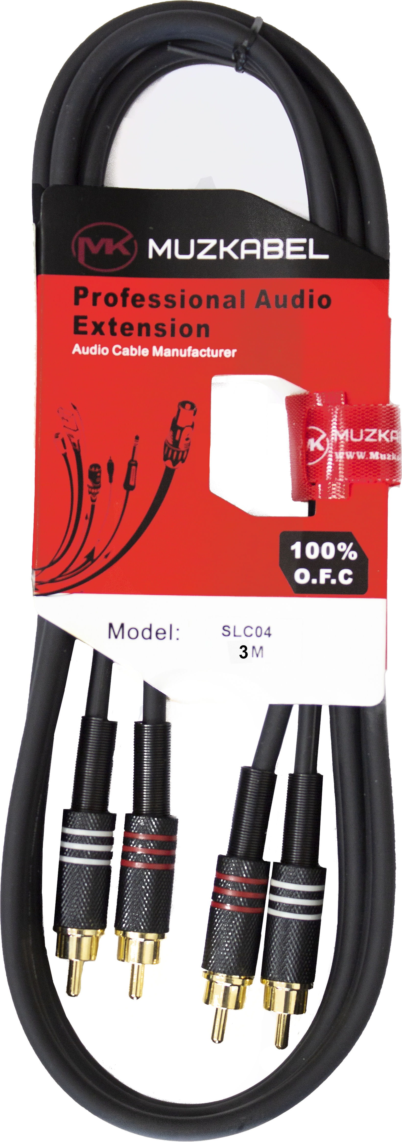 Кабель MUZKABEL 2RCA - 2RCA, 3м черный (SLC04 3M)