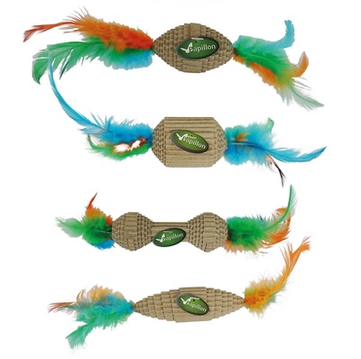 Игрушка для кошек Papillon из гофрированной бумаги с перьями, в ассортименте
