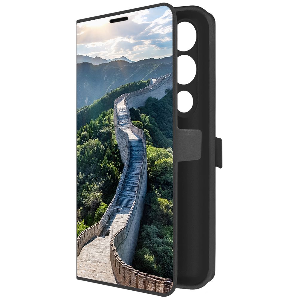 

Чехол-книжка Krutoff Eco Book для TECNO Pova 4 Pro Китай, Великая Стена (черный)