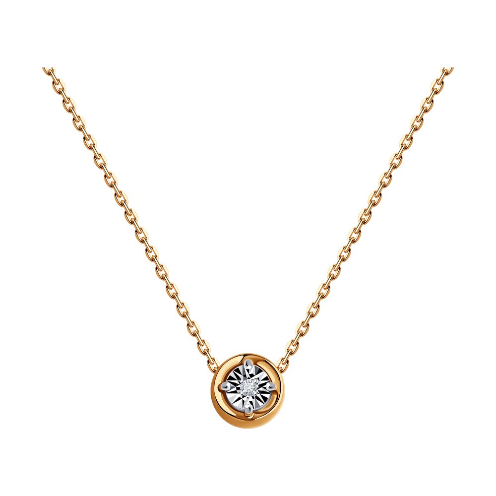 

Колье из комбинированного золота 45 см SOKOLOV Diamonds 1070278, бриллиант, 1070278