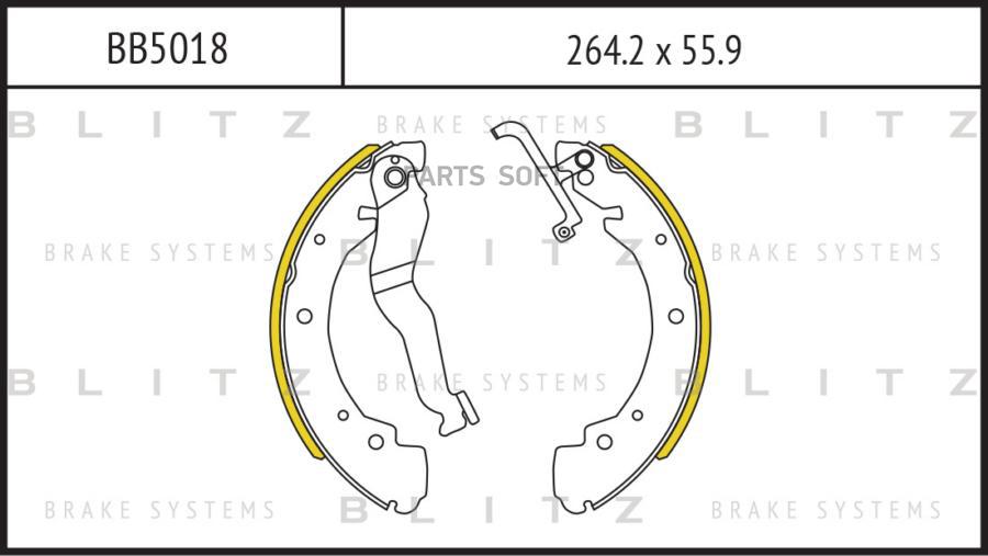 

Тормозные колодки BLITZ барабанные bb5018, Колодки тормозные барабанные BLITZ bb5018 BLITZ bb5018