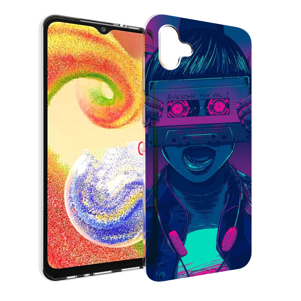 

Чехол MyPads киберпанк с кассетой для Samsung Galaxy A04, Прозрачный, Tocco