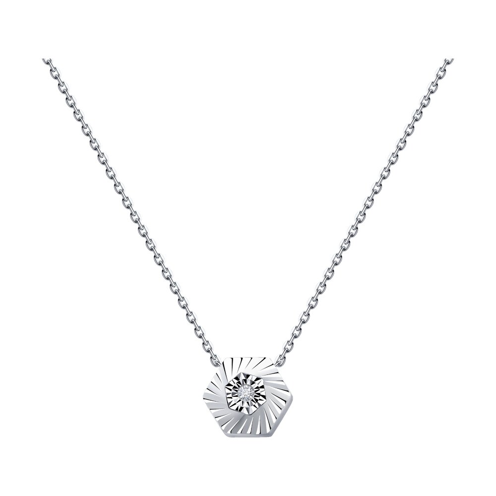 

Колье из белого золота 45 см SOKOLOV Diamonds 1070272-3, бриллиант, 1070272-3