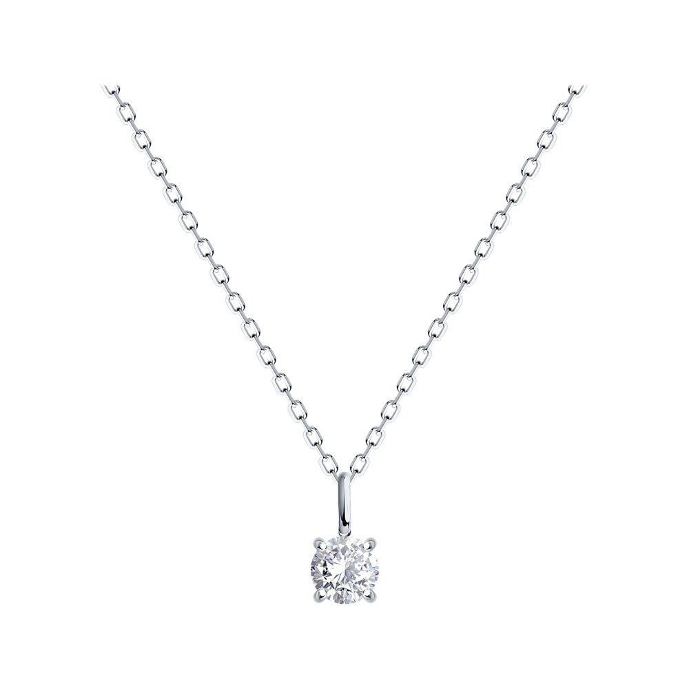 

Колье из белого золота 45 см SOKOLOV Diamonds 1070184-3, бриллиант, 1070184-3