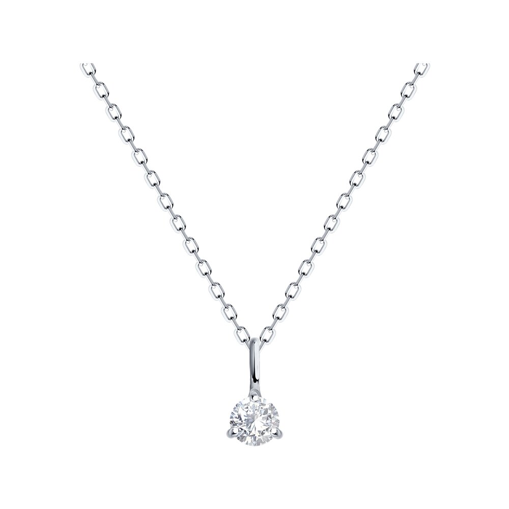 

Колье из белого золота 38 см SOKOLOV Diamonds 1070183-3, бриллиант, 1070183-3