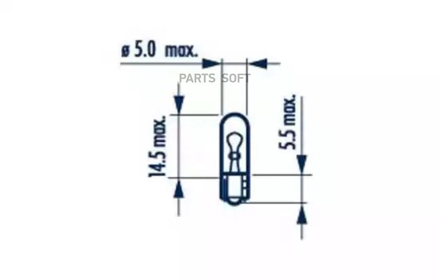 

NV17040_лампа накаливания! (щитка приборов без патрона) 1.2W 24-30V\ Omn MB, RVI