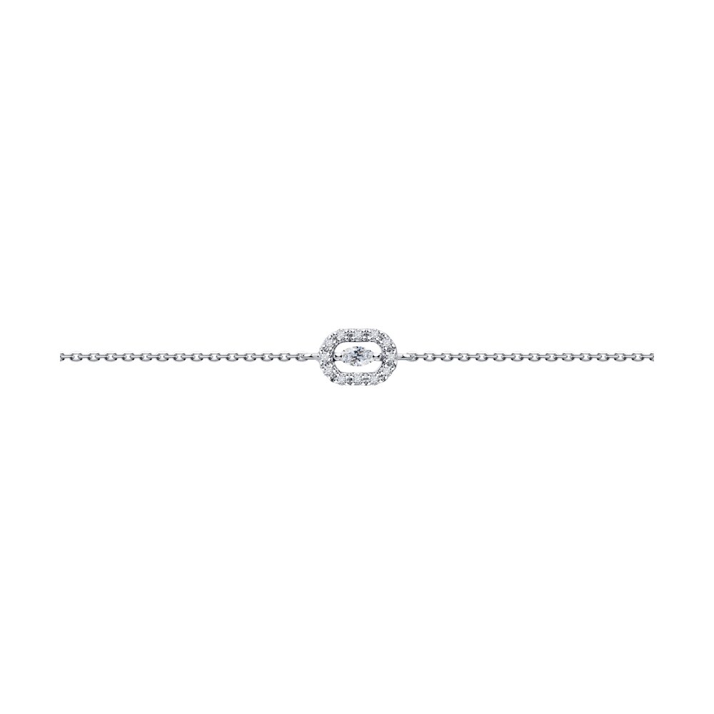 

Браслет из белого золота р. 16 SOKOLOV Diamonds 1050253-3, бриллиант, 1050253-3