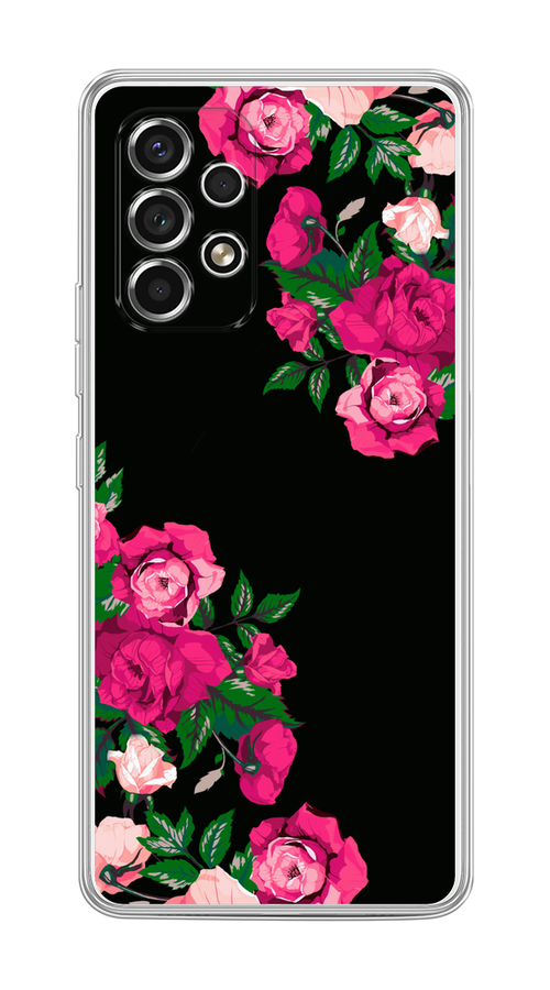 

Чехол на Samsung Galaxy A53 5G "Розы фуксия", Черный;розовый;зеленый, 2104550-1