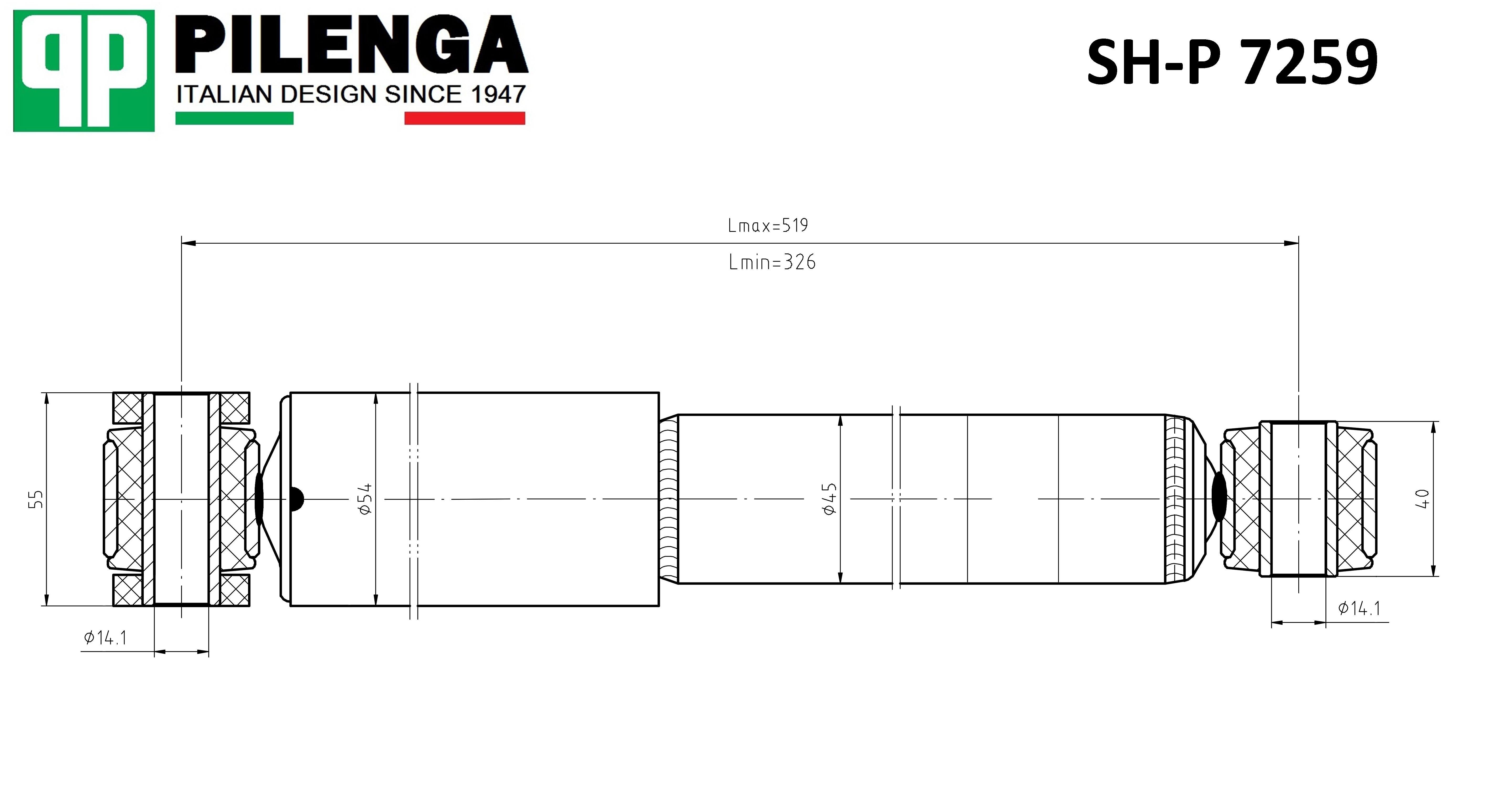 

PILENGA SH-P7259 Амортизатор задний 1шт