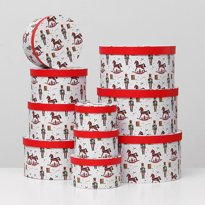 

Набор коробок 10 в 1 круглый "Деревянные игрушки" 35 x 18 - 15,5 x 8,5 см