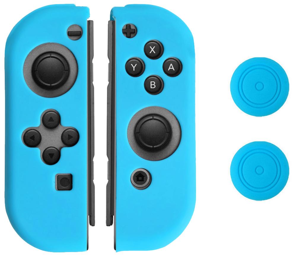 фото Чехол + накладки для joy-con grip protection kit бирюзовый gamewill (ix-sw011)