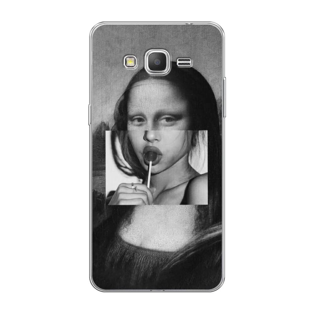 

Чехол Awog на Samsung Galaxy Grand Prime/Самсунг Grand Prime "Mona Lisa sucking lollipop", Серый, 21950-9