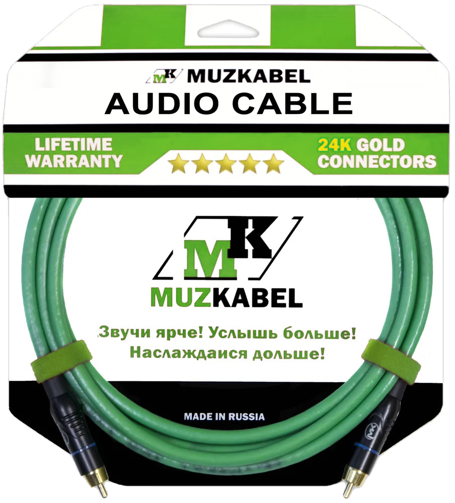 

Аудио кабель MUZKABEL SRCIK2 - 3 метра, RCA - RCA, Зеленый, SRCIK2