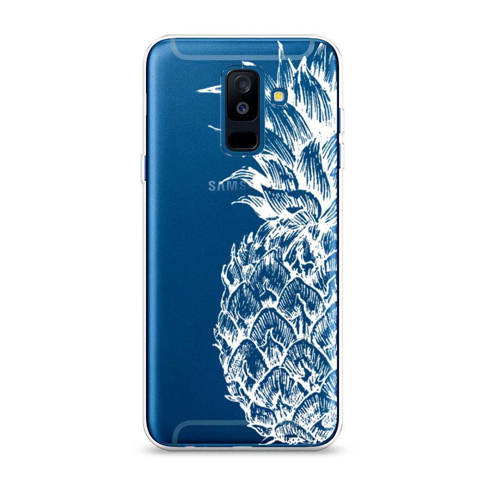 

Чехол Awog на Samsung Galaxy A6 + "Ананас графика белая", Белый, 26050-10