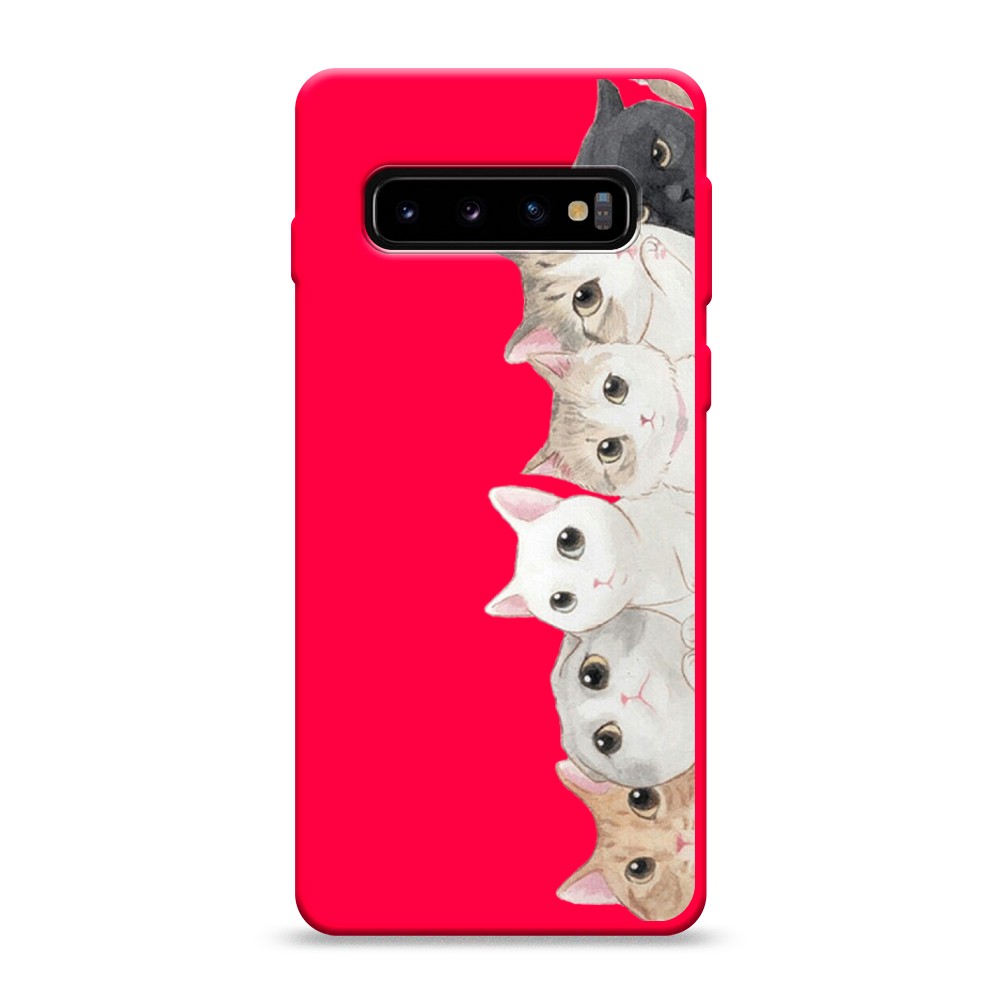 

Матовый силиконовый чехол "Котики" на Samsung Galaxy S10, Котики