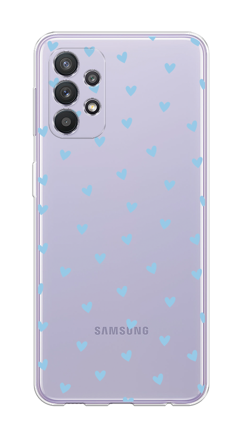 

Чехол на Samsung Galaxy A32 "Голубые сердечки паттерн", Голубой;прозрачный, 2102050-1