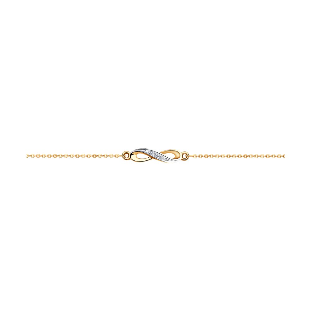 

Браслет из золота р. 18 SOKOLOV Diamonds 1050136, бриллиант, 1050136