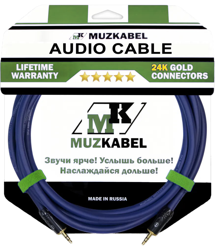 

Аудио кабель MUZKABEL MNXMK5S - 8 метров, MINI JACK (3.5) - MINI JACK (3.5), Синий, MNXMK5