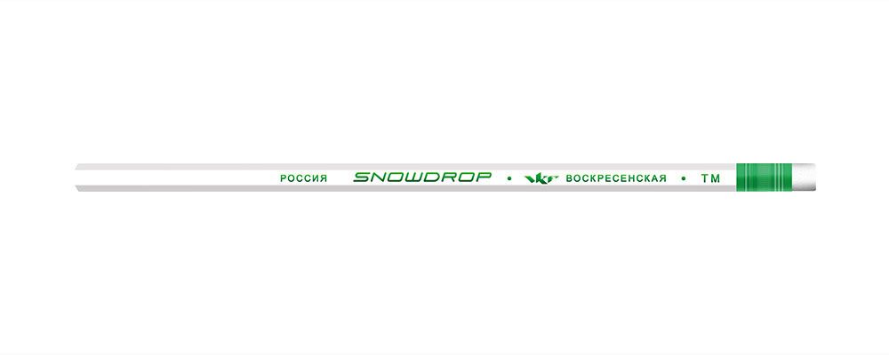 

Карандаш графитный ВКФ «Snowdrop» с ластиком ТМ (HB), шестигранный 12Д - 1-964
