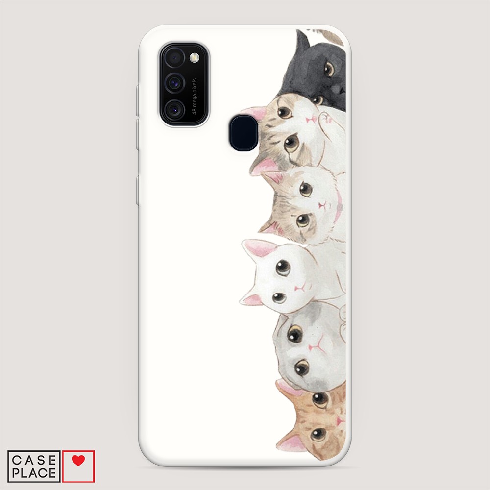 

Матовый силиконовый чехол "Котики" на Samsung Galaxy M21, Котики