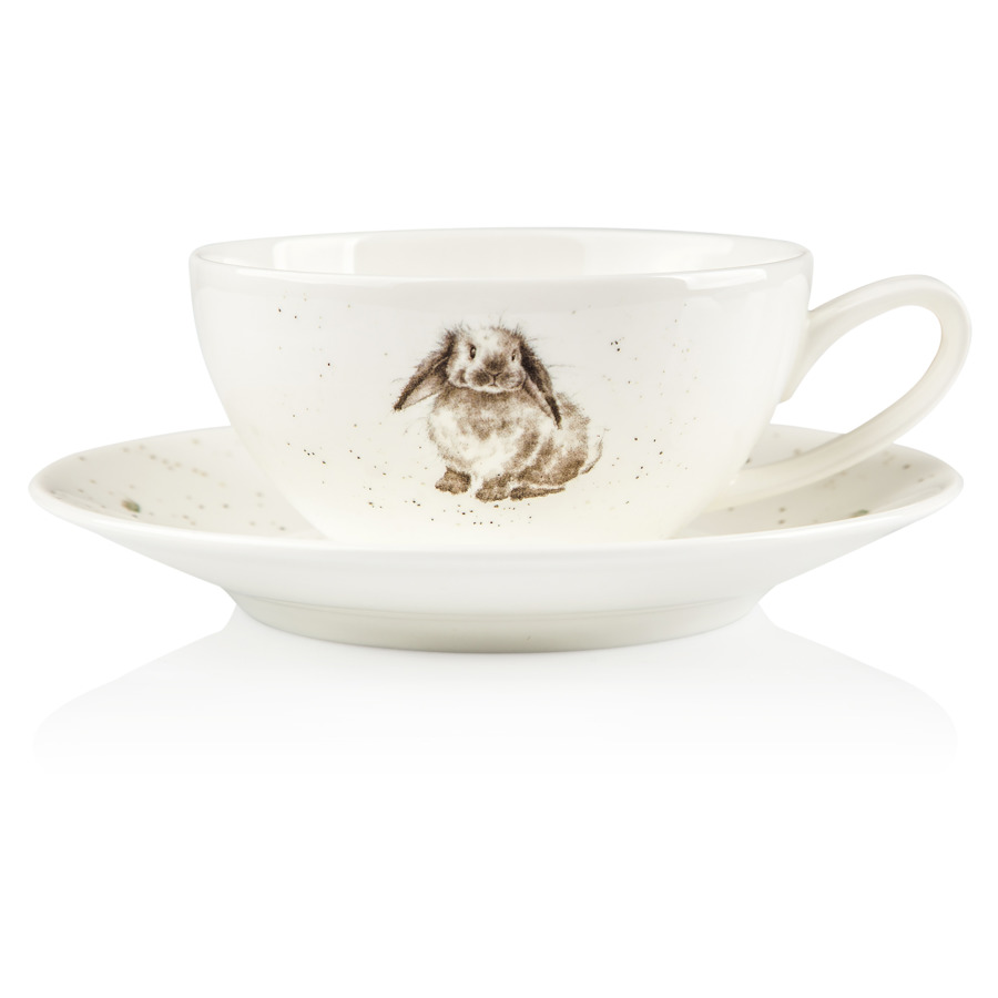 

Чашка для капучино с блюдцем Royal Worcester Забавная фауна Кролик 220 мл