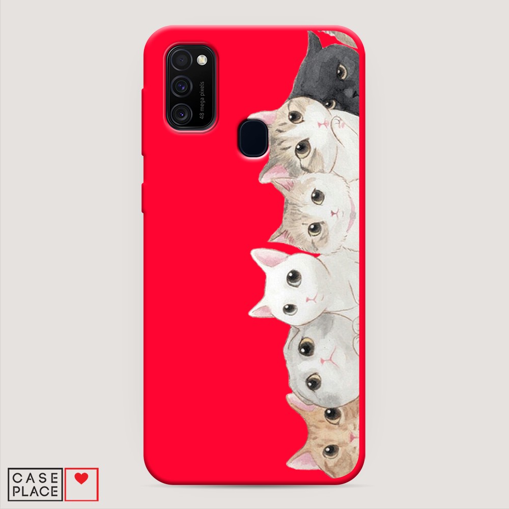 

Матовый силиконовый чехол "Котики" на Samsung Galaxy M21, Котики