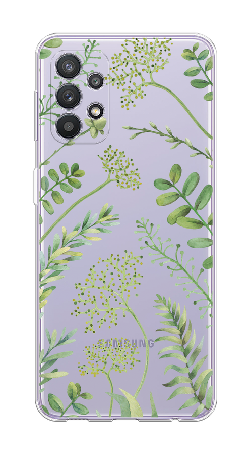 

Чехол на Samsung Galaxy A32 "Green Leaves", Зеленый;прозрачный, 2102050-1