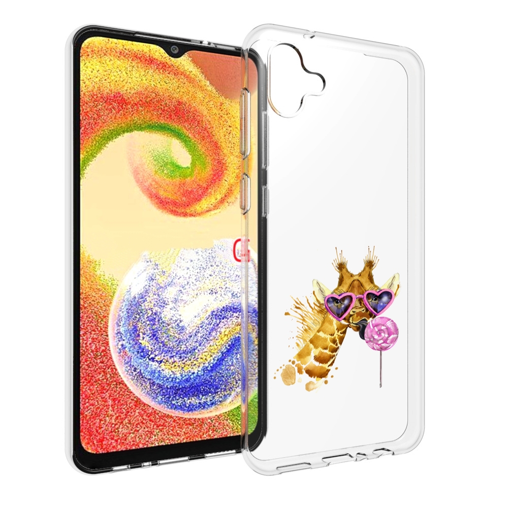 

Чехол MyPads акварельный жираф для Samsung Galaxy A04, Прозрачный, Tocco