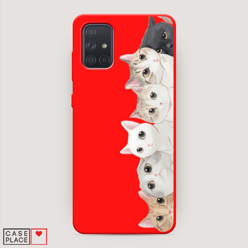 

Матовый силиконовый чехол "Котики" на Samsung Galaxy A71, Котики
