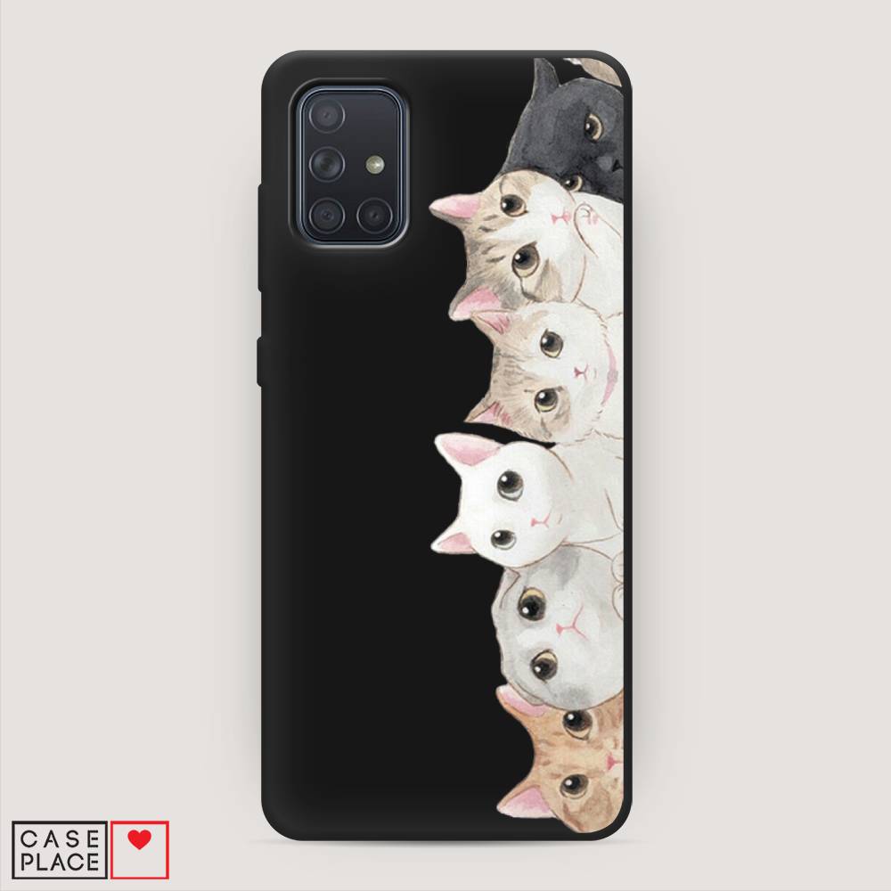 

Матовый силиконовый чехол "Котики" на Samsung Galaxy A71, Котики