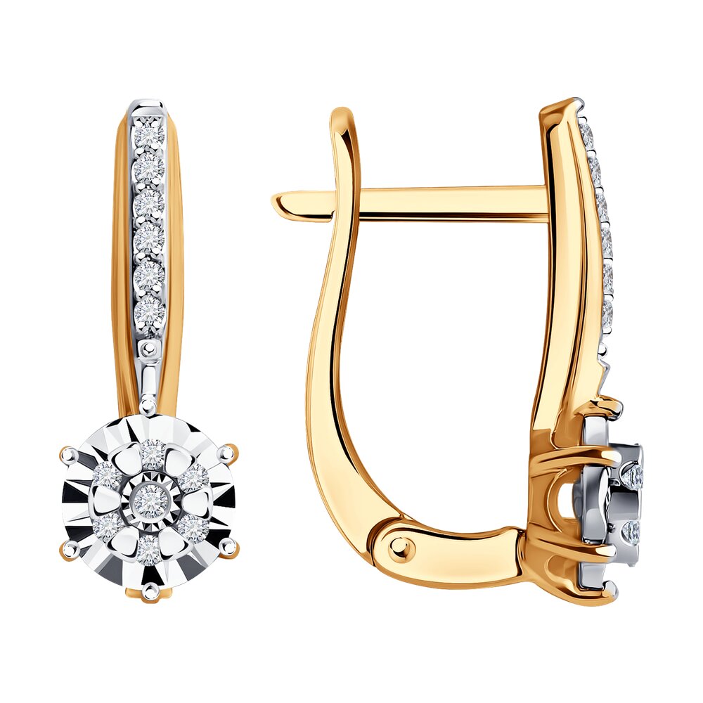 

Серьги из комбинированного золоа SOKOLOV Diamonds 1022111, бриллиант, 1022111