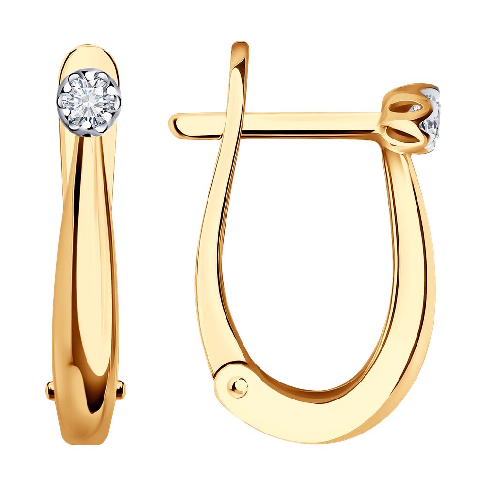 

Серьги из красного золота с бриллиантом SOKOLOV Diamonds 1022086, 1022086