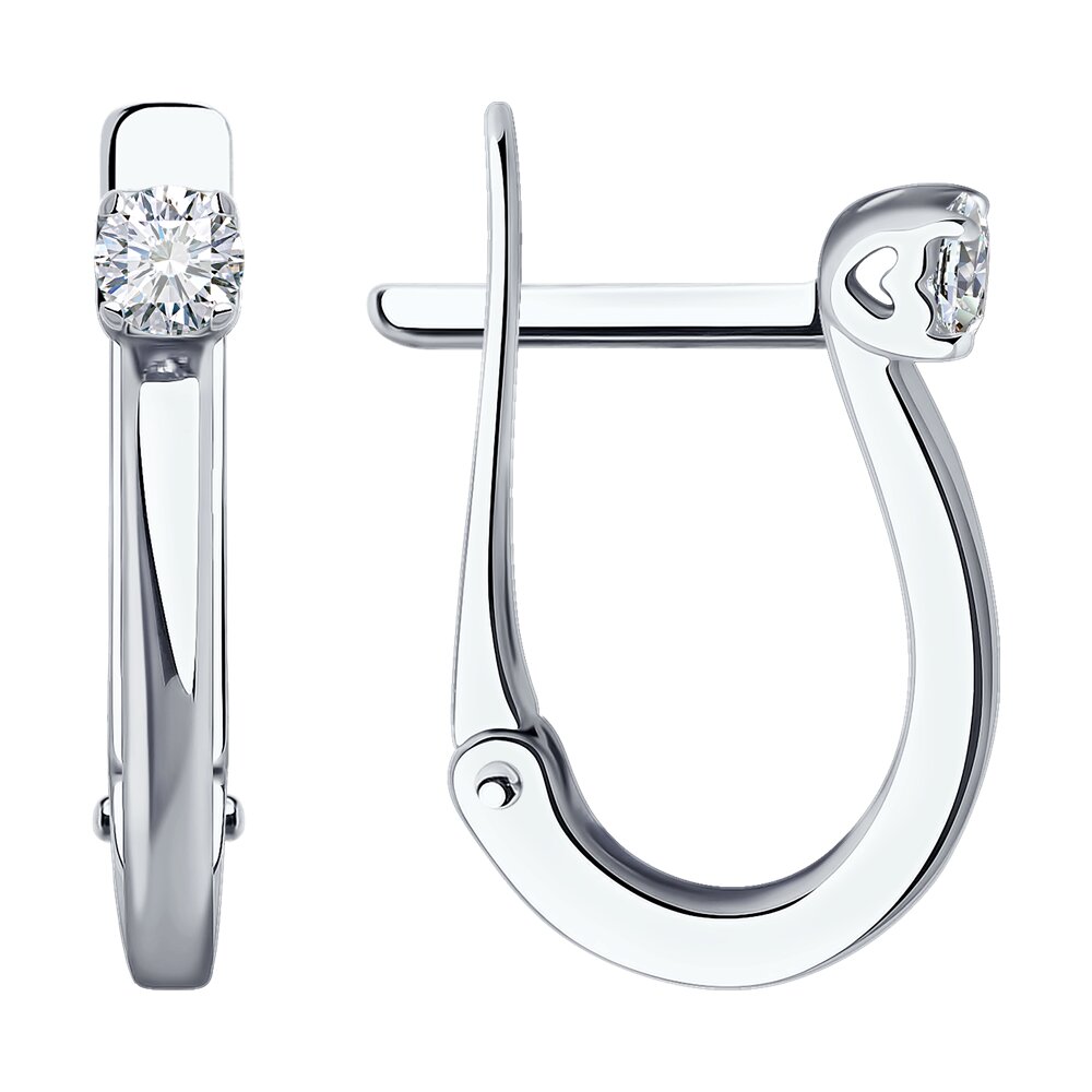 

Серьги из белого золота с бриллиантом SOKOLOV Diamonds 1022070-3, 1022070-3