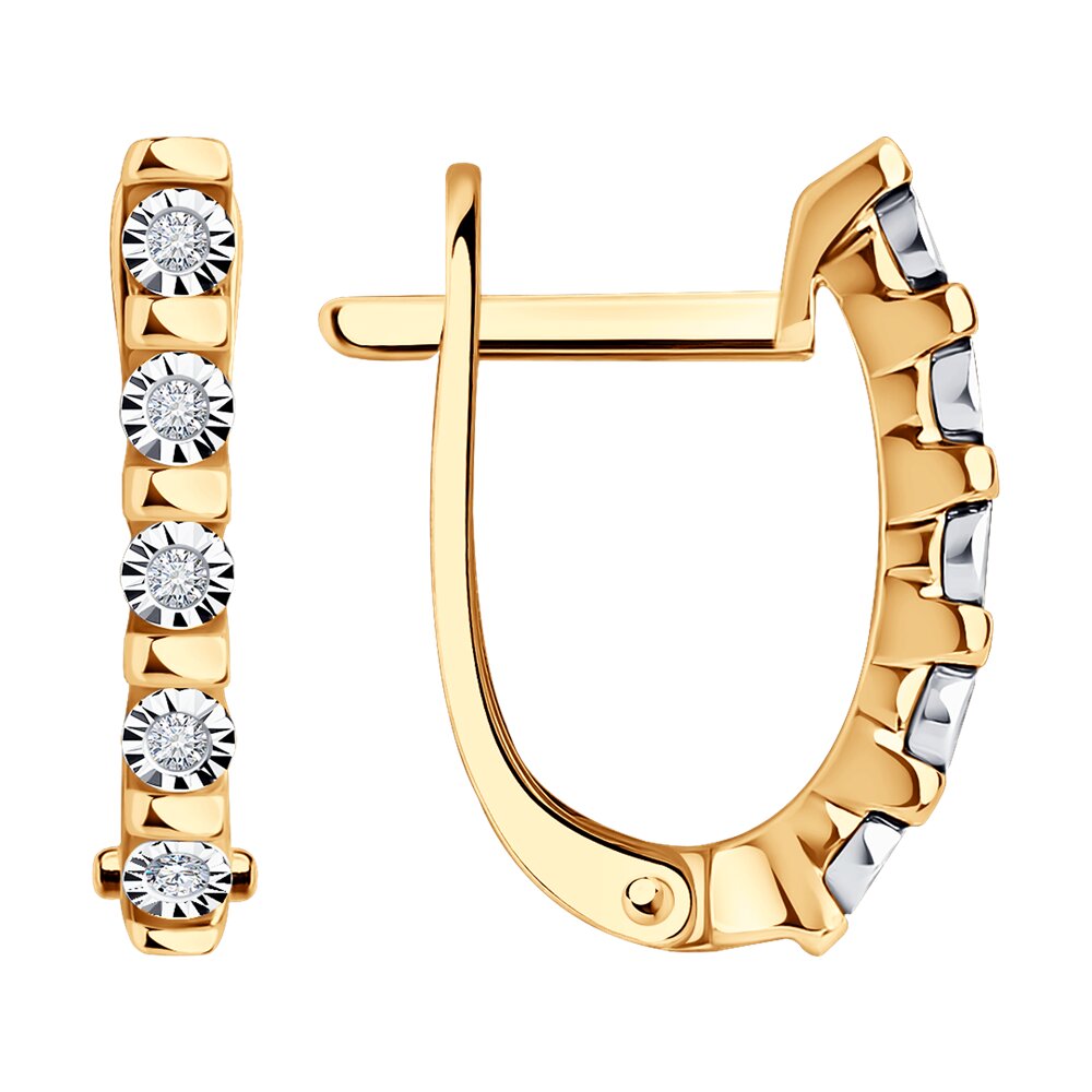 

Серьги из комбинированного золоа SOKOLOV Diamonds 1022068, бриллиант, 1022068