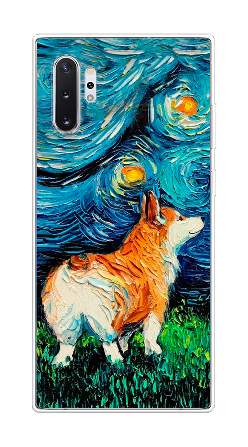 

Чехол на Samsung Galaxy Note 10 Plus "Корги звёздная ночь", Коричневый;белый;зеленый, 28550-1