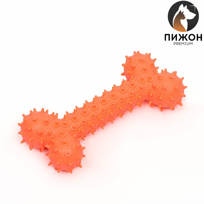 

Игрушка-зубочистка для собак Пижон Premium Кость, 15 х 5,5 см, оранжевая