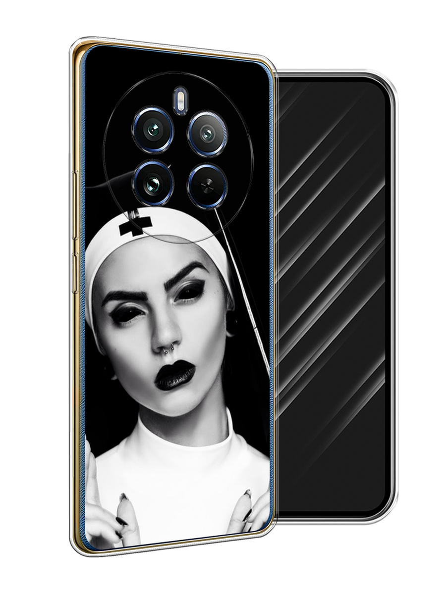 

Чехол Awog на Realme 12 Pro/Realme 12 Pro Plus "Черная монашка", Серый;черный, 2516250-1